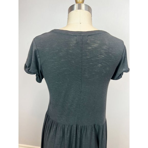 NATION LTD Roman Cotton Tiered T-shirt Dress Sz XS Washed Black - Picture 11 of 15